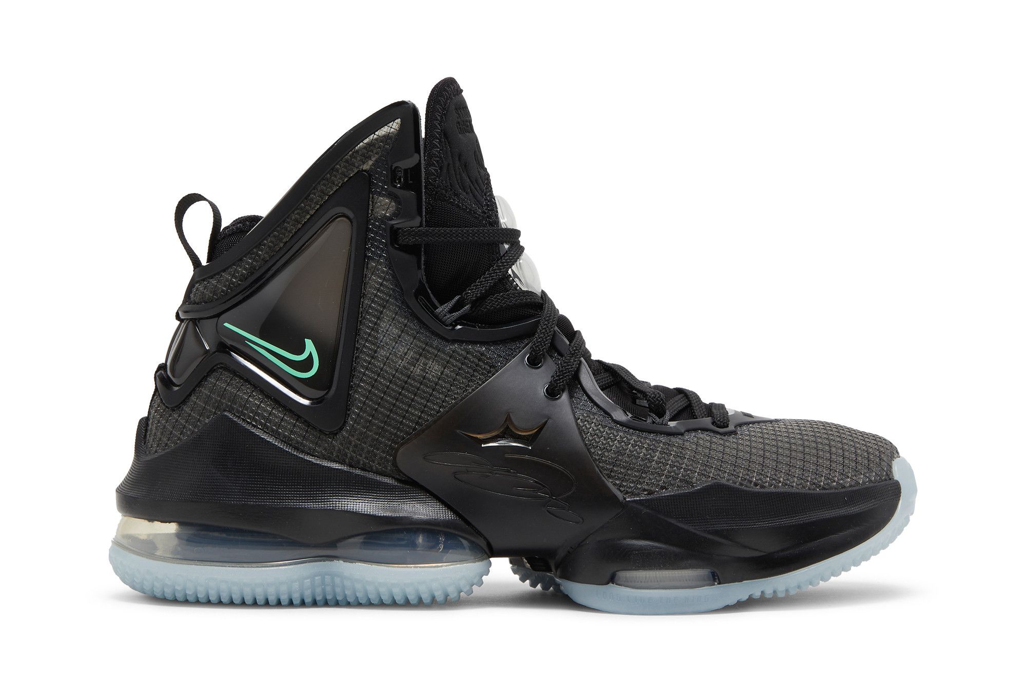 Size 5.0 LeBron 19 GS Black Green Glow