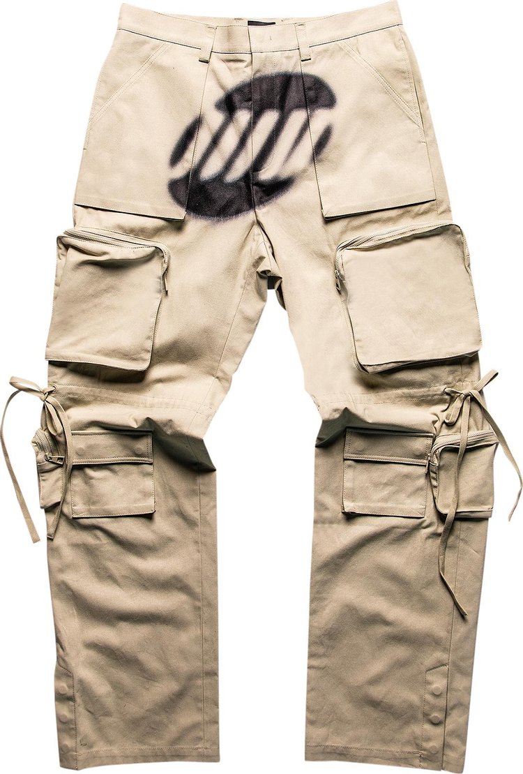 We11done Multi Pocket Cargo Pants Beige