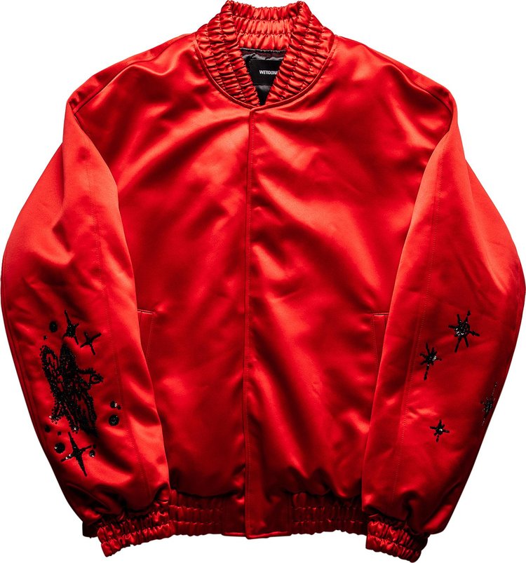 We11done Sequin Patched Oversized Bomber 'Red'
