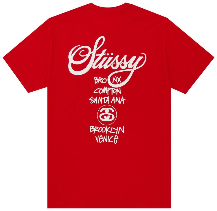 Stussy World Tour Drip Tee Red