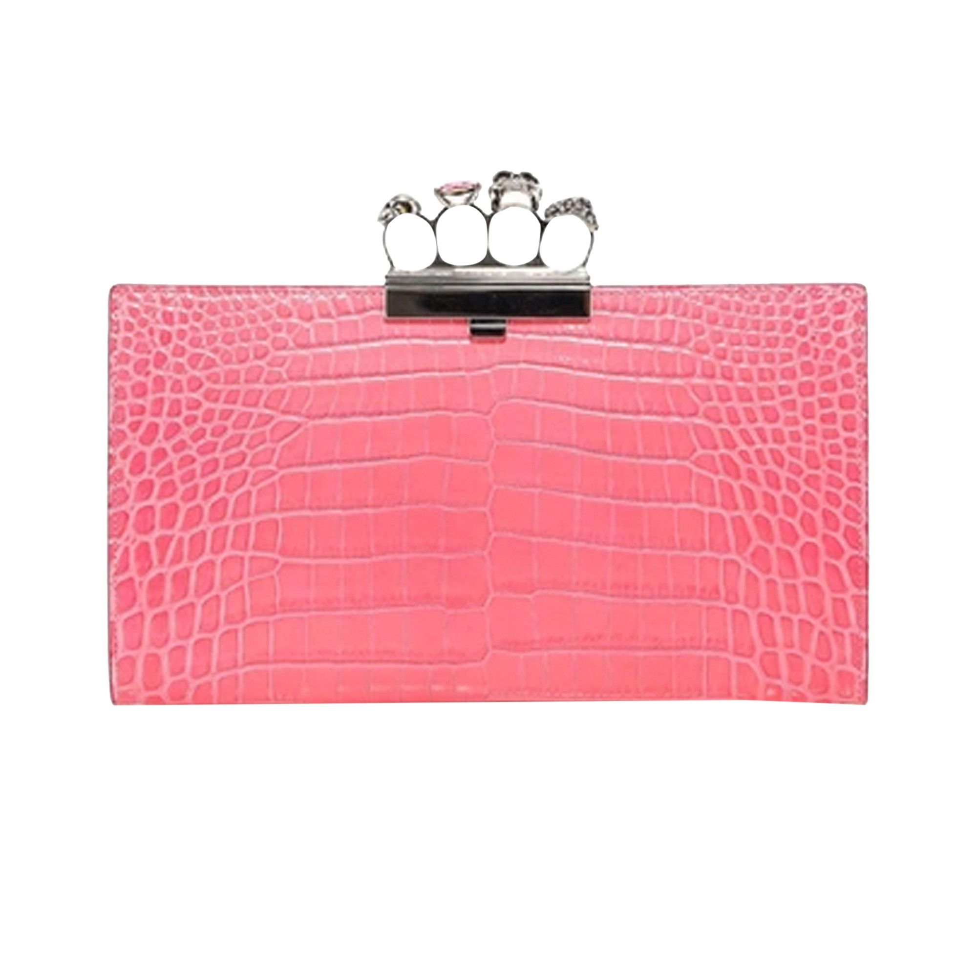 Alexander mcqueen pink clutch hotsell