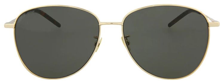 Saint Laurent Aviator Style Metal Sunglasses MetallicGold