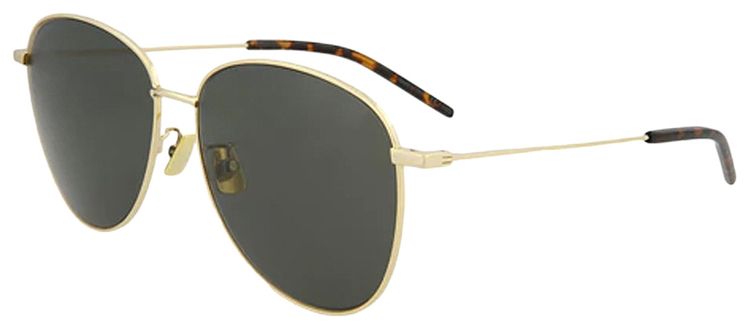 Saint Laurent Aviator Style Metal Sunglasses MetallicGold
