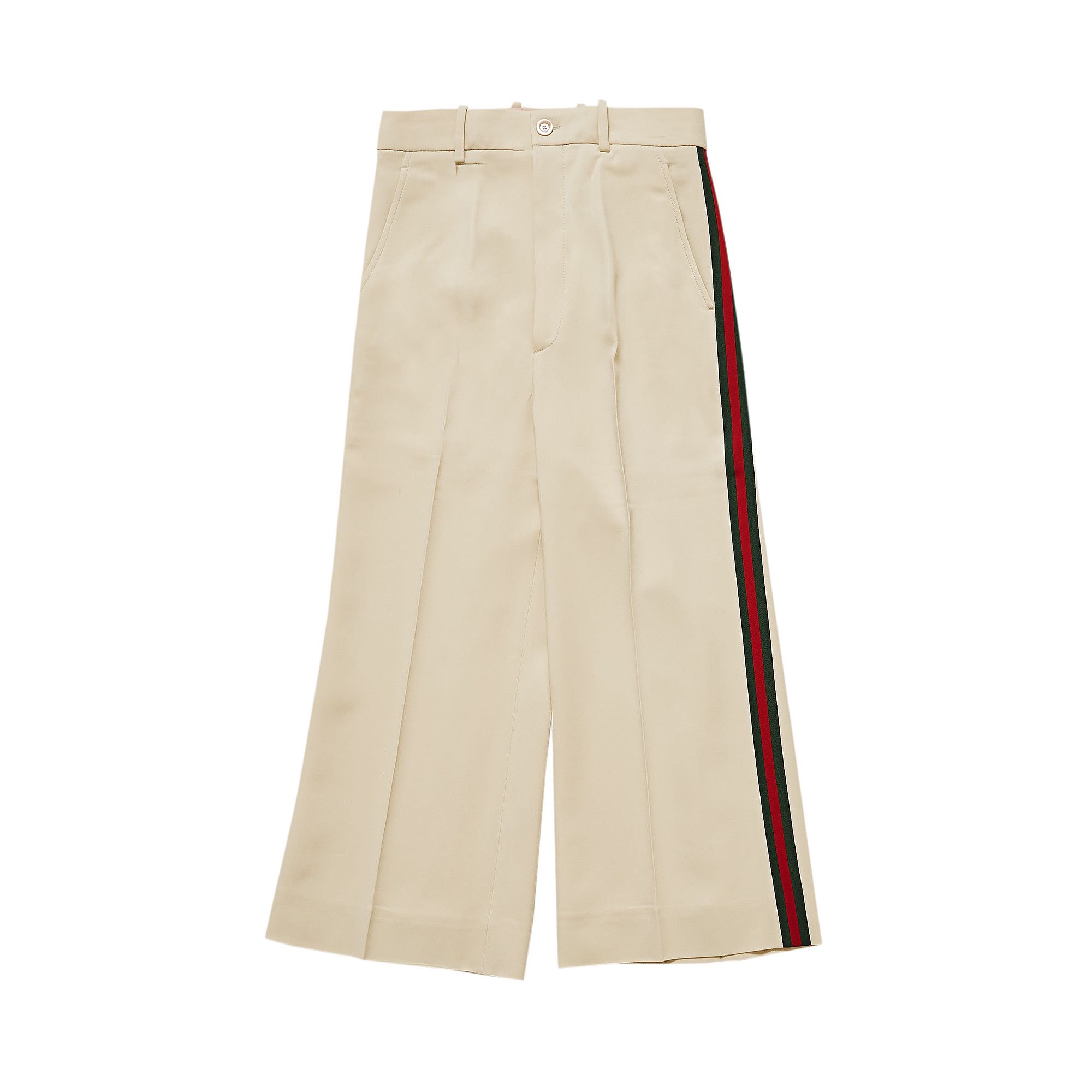 Buy Gucci Web Striped Bootcut Pants 'White/Ivory' - 523250