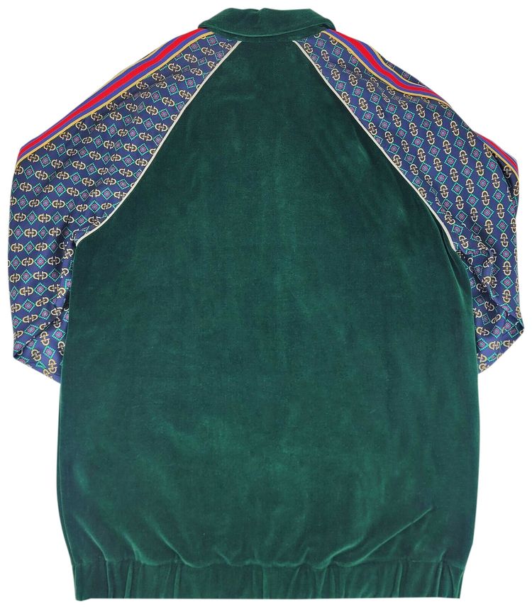 Gucci Oversized Velvet Mixed Media Jacket Green