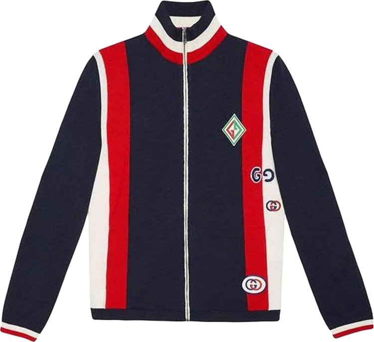 Gucci Logo Appliqued Striped Wool Sweater 'Multicolor'