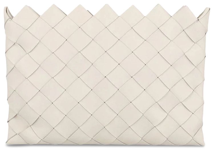 Bottega Veneta Intrecciato Leather Zip Pouch White