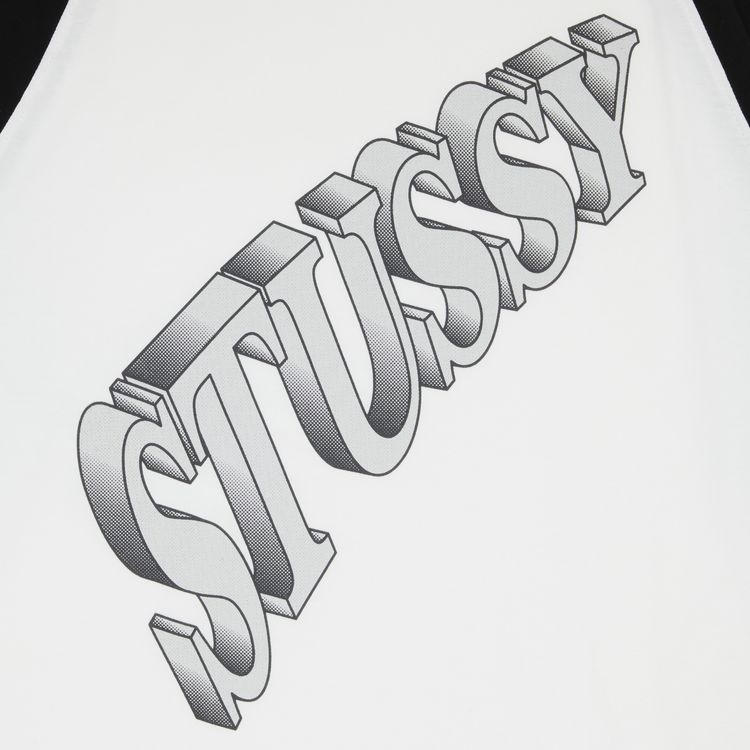 Stussy Super Raglan Long Sleeve WhiteBlack