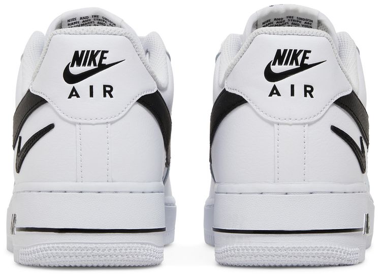 Nike Air Force 1 07 Cut Out Swoosh   White Black