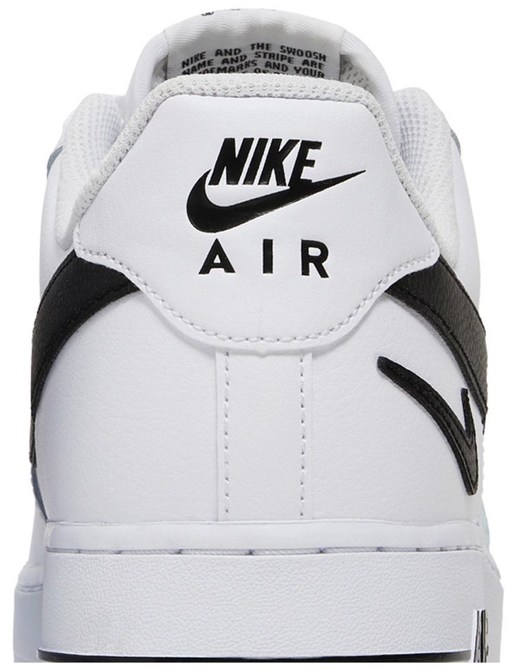 Nike Air Force 1 07 Cut Out Swoosh   White Black