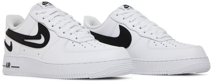 Nike Air Force 1 07 Cut Out Swoosh   White Black