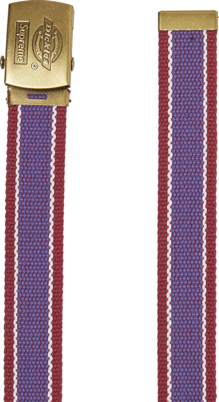 Supreme x Dickies Stripe Webbing Belt Maroon