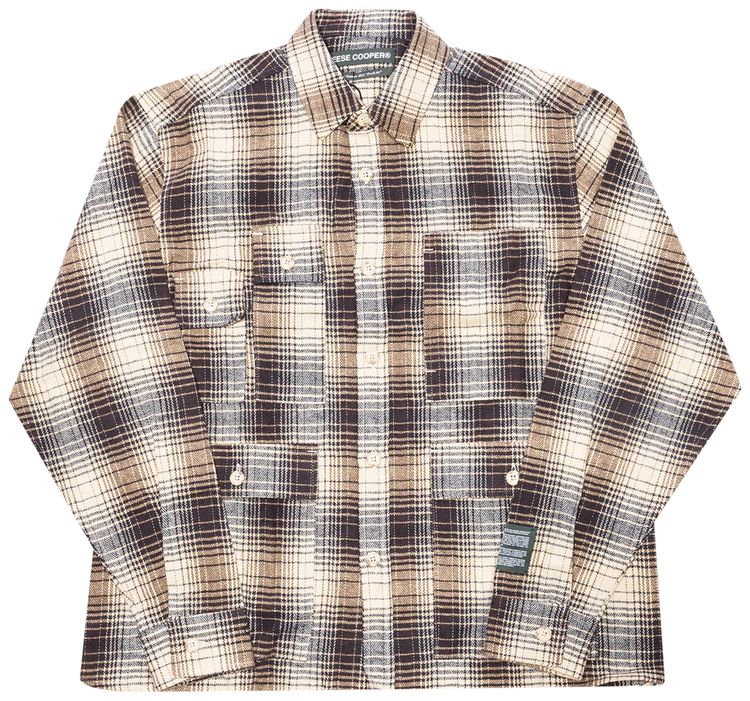 Reese Cooper Cargo Flannel Shirt Blue