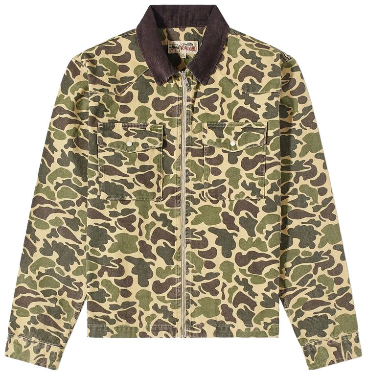 Stussy Washed Canvas Work Shirt Camo