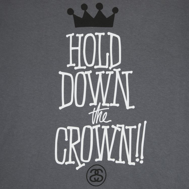 Stussy Hold Down The Crown Tee Charcoal