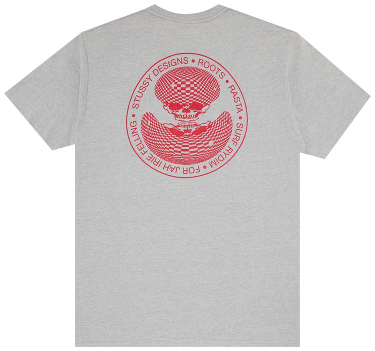 Stussy Skull Dot Tee Ash Heather