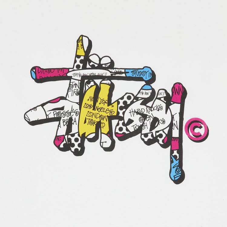 Stussy Gear Script Tee Long Sleeve White