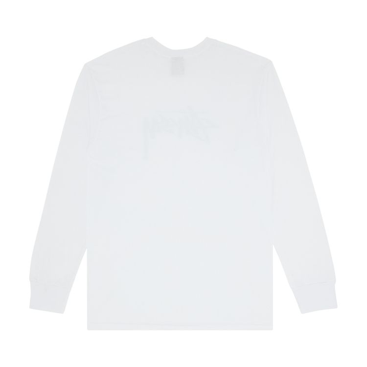 Stussy Stock Tee Long Sleeve WhiteNavy