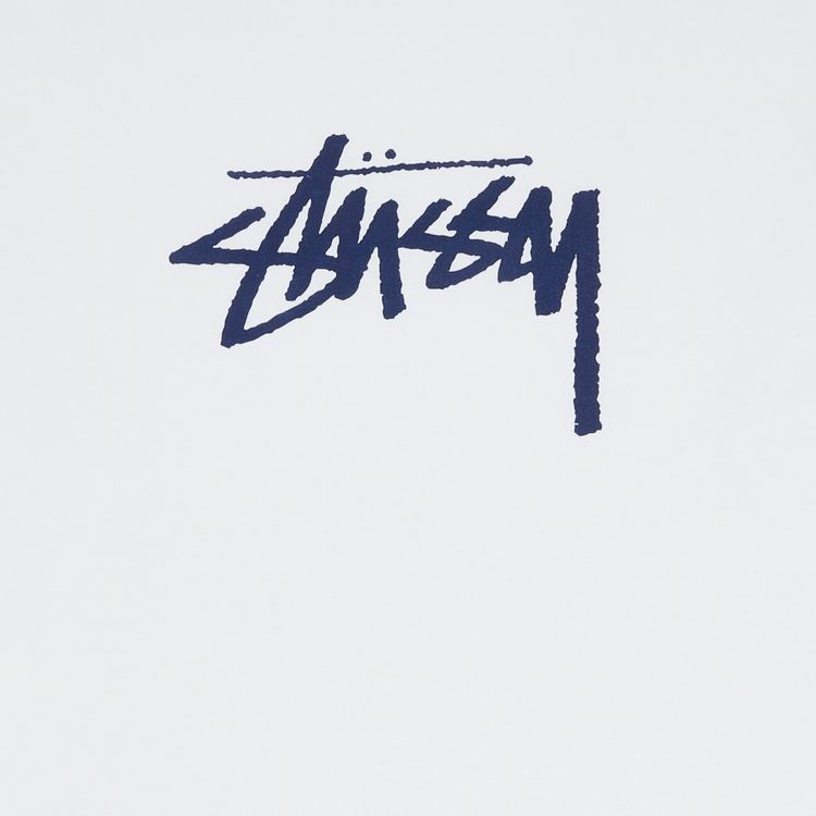 Stussy Stock Tee Long Sleeve WhiteNavy