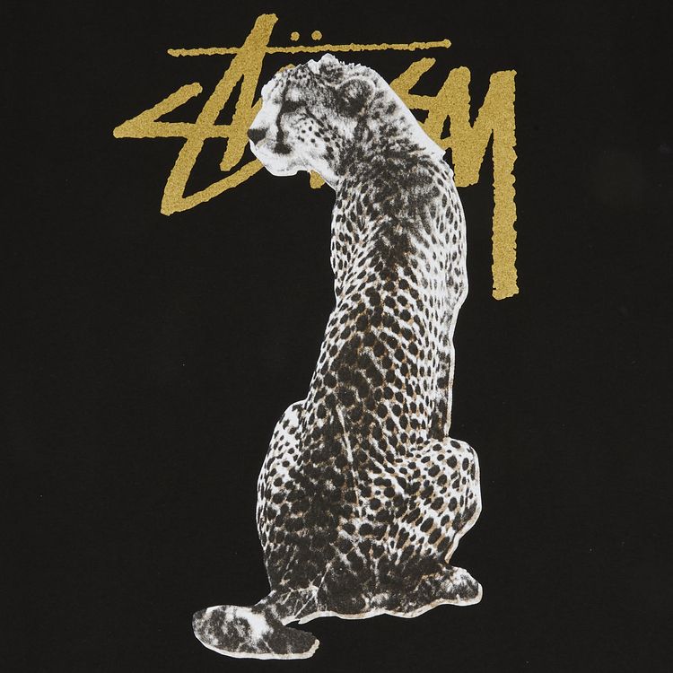 Stussy Stock Cheetah Tee Black