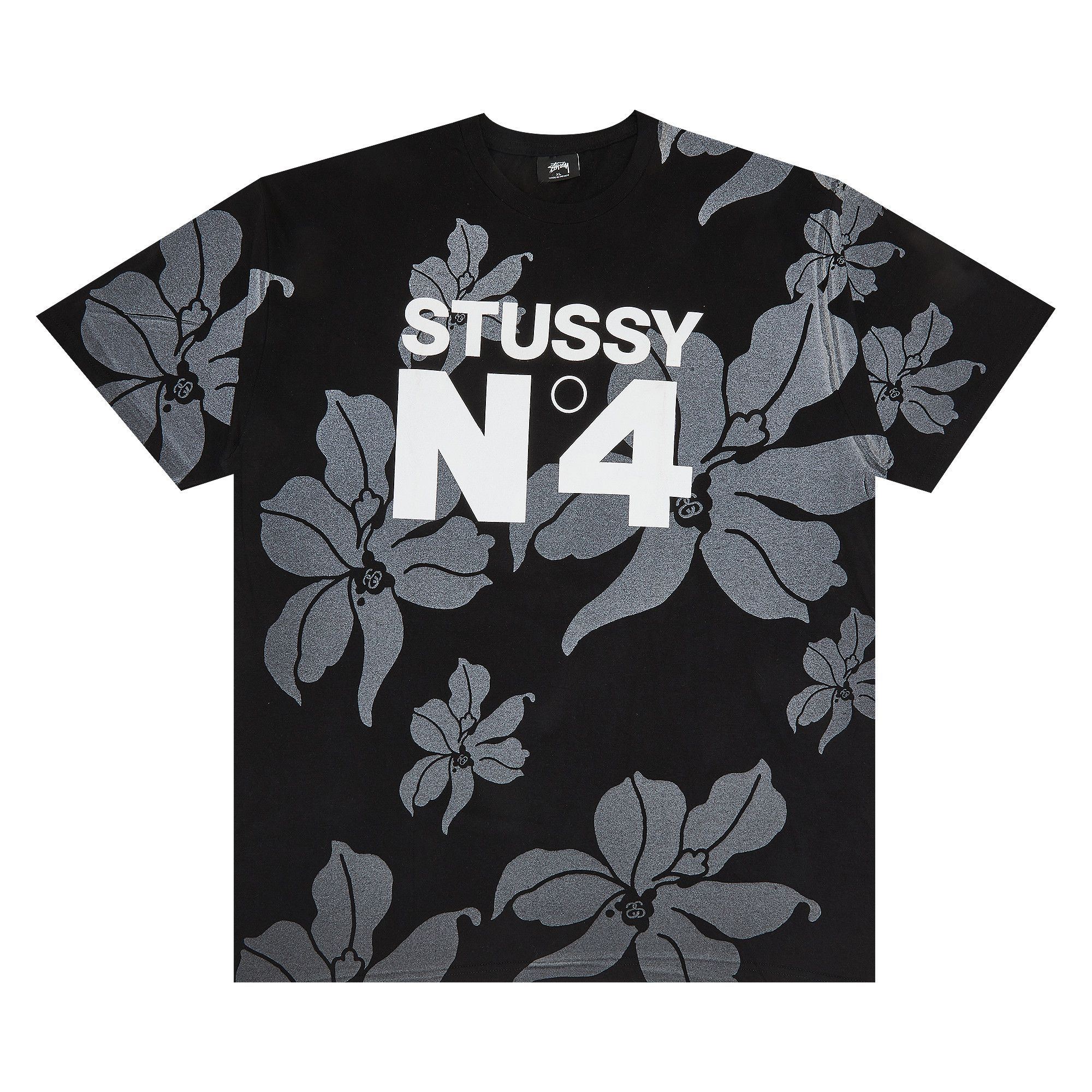 Buy Stussy No. 4 Flowers Tee 'Black' - 1903515 BLAC | GOAT