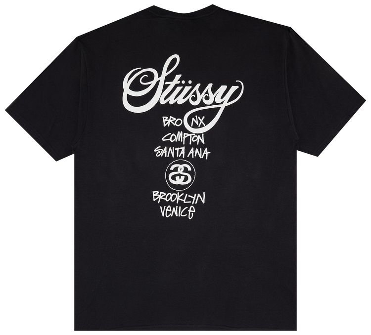 Stussy World Tour Tee Charcoal