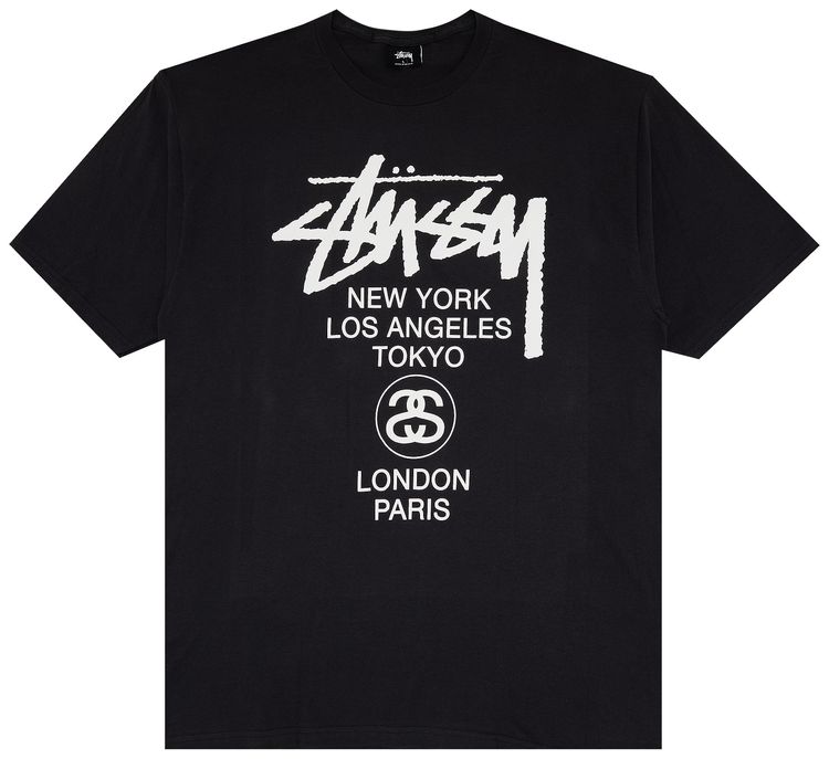 Stussy World Tour Tee Charcoal