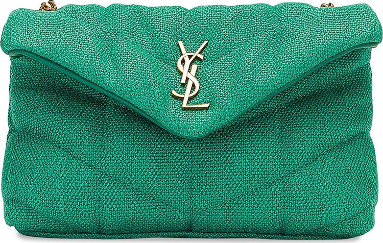 Saint Laurent Ysl Toy Puffer Mini Canvas Crossbody Bag Basil