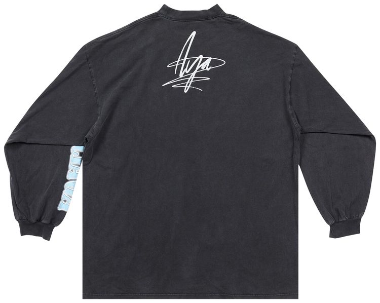 Balenciaga Music Aya Nakamura Merch Long Sleeve T Shirt Oversized Black
