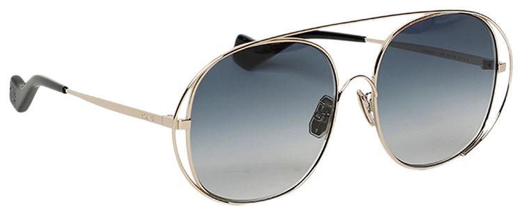 Loewe Oversized Round Metal Sunglasses Shiny Light Gold