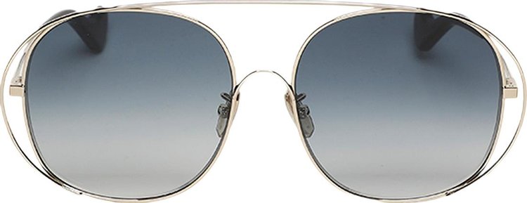 Loewe Oversized Round Metal Sunglasses 'Shiny Light Gold'