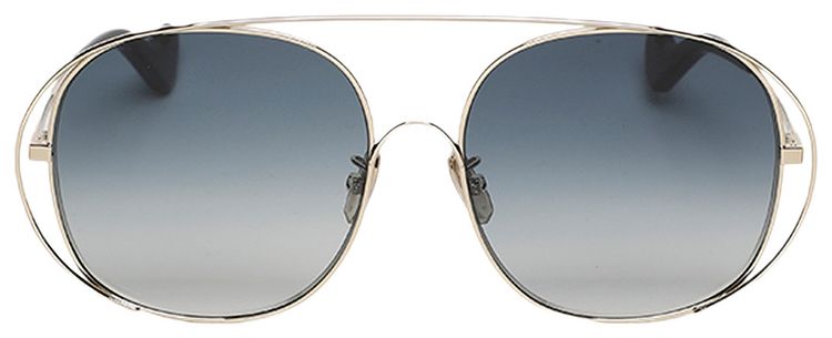 Loewe Oversized Round Metal Sunglasses Shiny Light Gold