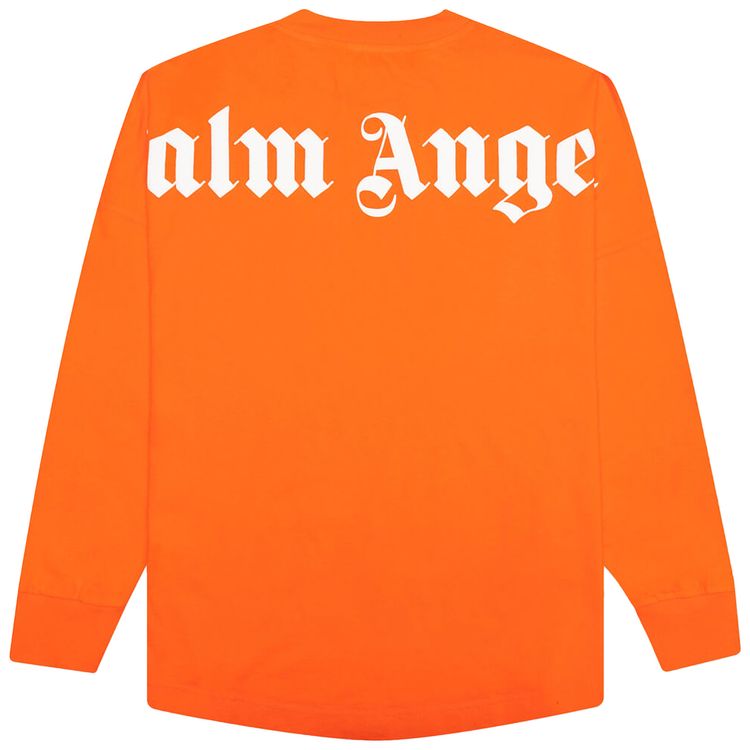 Palm Angels Classic Logo Over Long Sleeve Tee OrangeWhite