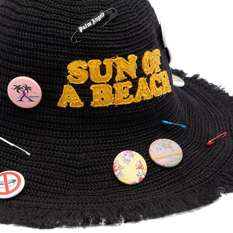 Palm Angels Soab Rafia Hat BlackYellow