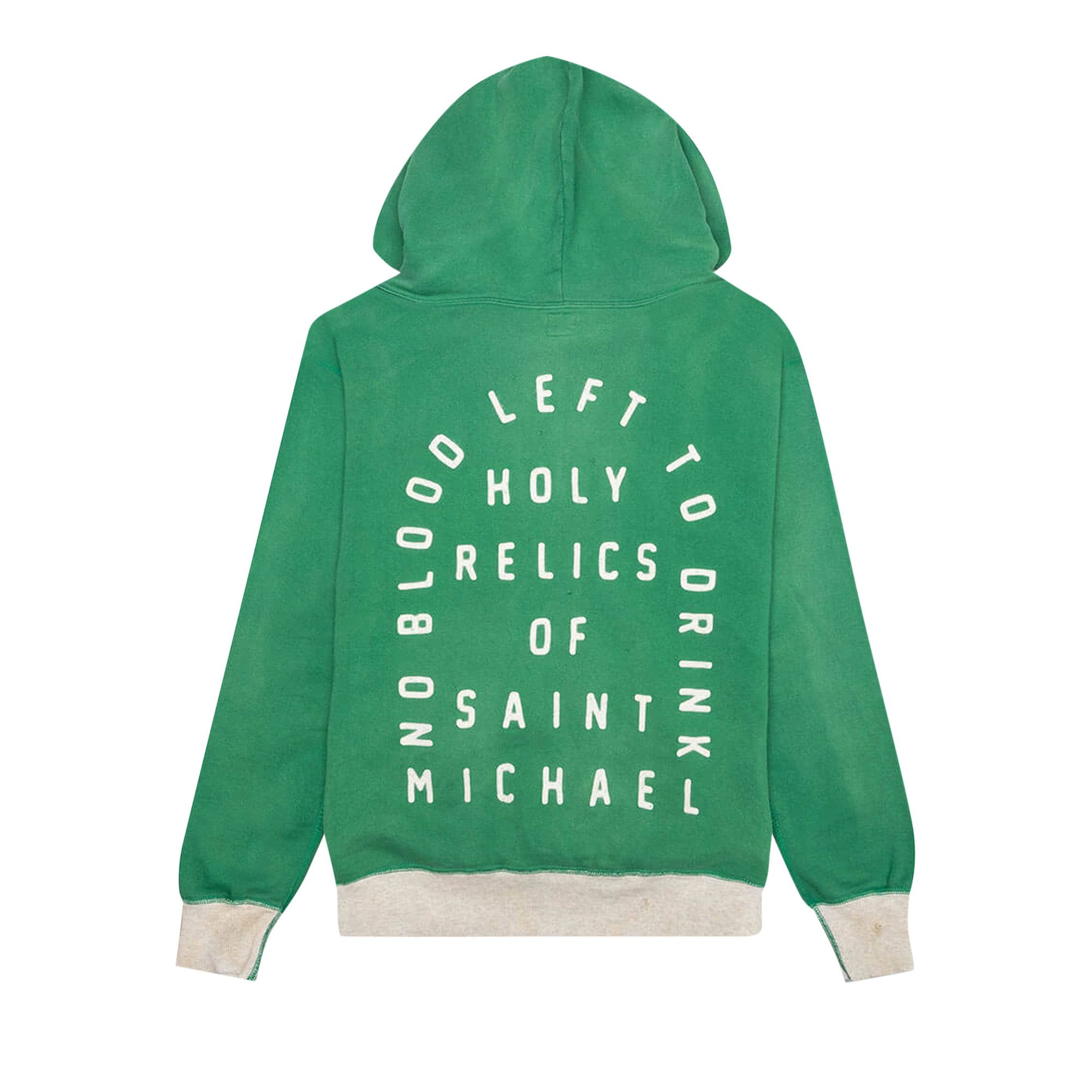 Buy SAINT Mxxxxxx Felt Hoodie 'Green/Grey' - SM S22 0000 041 GREE