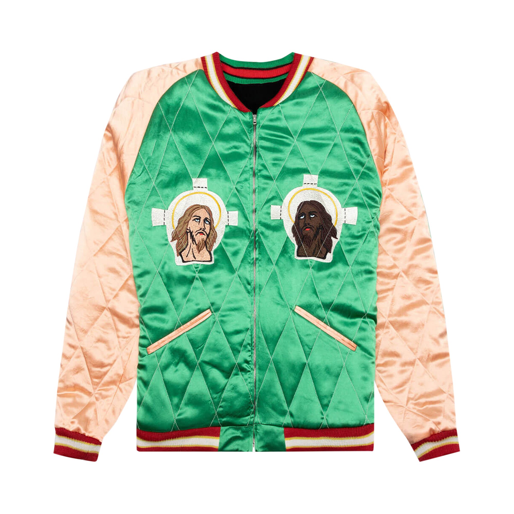 Saint Michael x Sukajyan Reversible Jacket 'Green/Pink/Black' | GOAT