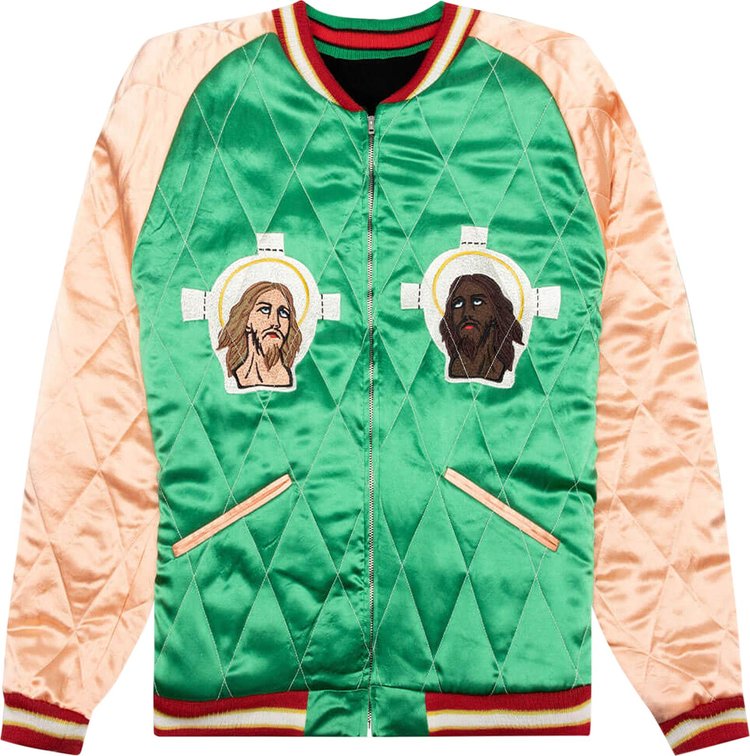 Saint Michael x Sukajyan Reversible Jacket 'Green/Pink/Black'