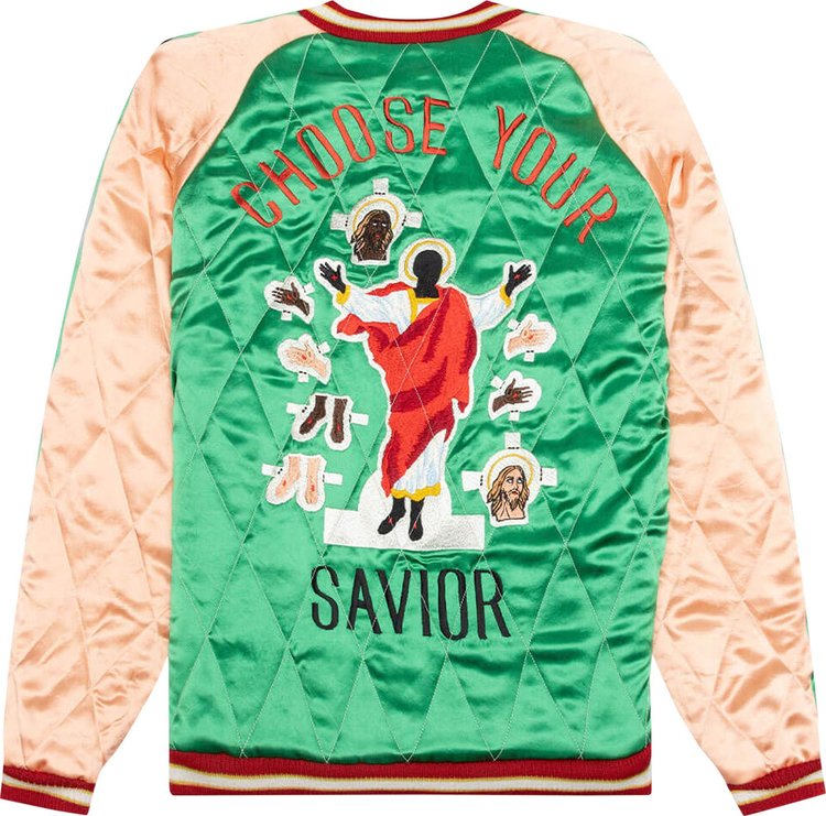 Saint Michael x Sukajyan Reversible Jacket GreenPinkBlack