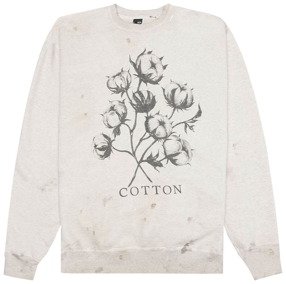 Buy Saint Michael Floral Screenprint Graphic Sweatshirt 'Grey' SM S22