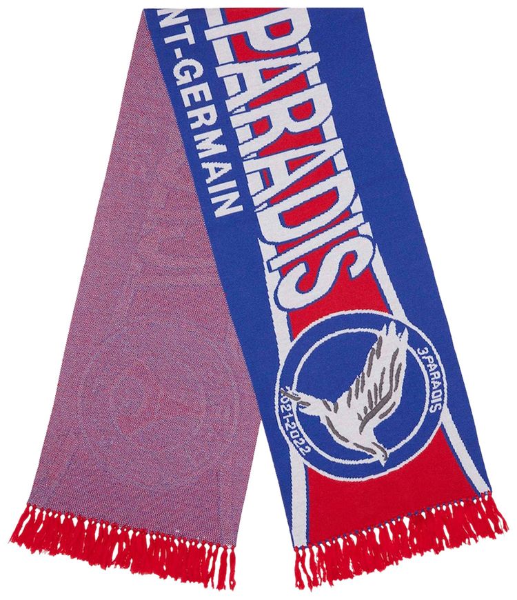 3Paradis x Paris Saint Germain Fringed Scarf Red