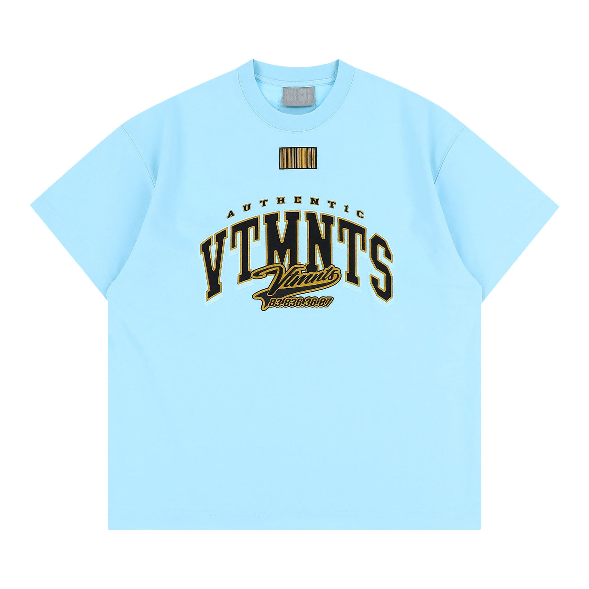 Buy VTMNTS College T-Shirt 'Baby Blue' - VL12TR180X BABY | GOAT