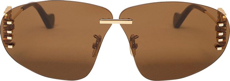 Loewe Rimless Oval Anagram Sunglasses 'Brown'