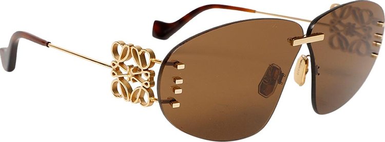 Loewe Rimless Oval Anagram Sunglasses Brown