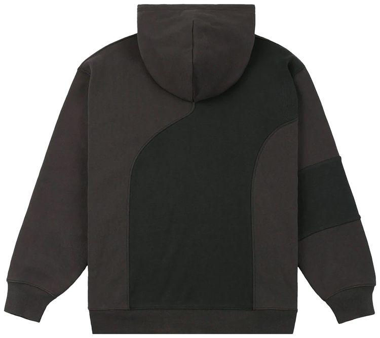 Dime Ribbed Panel Hoodie Black