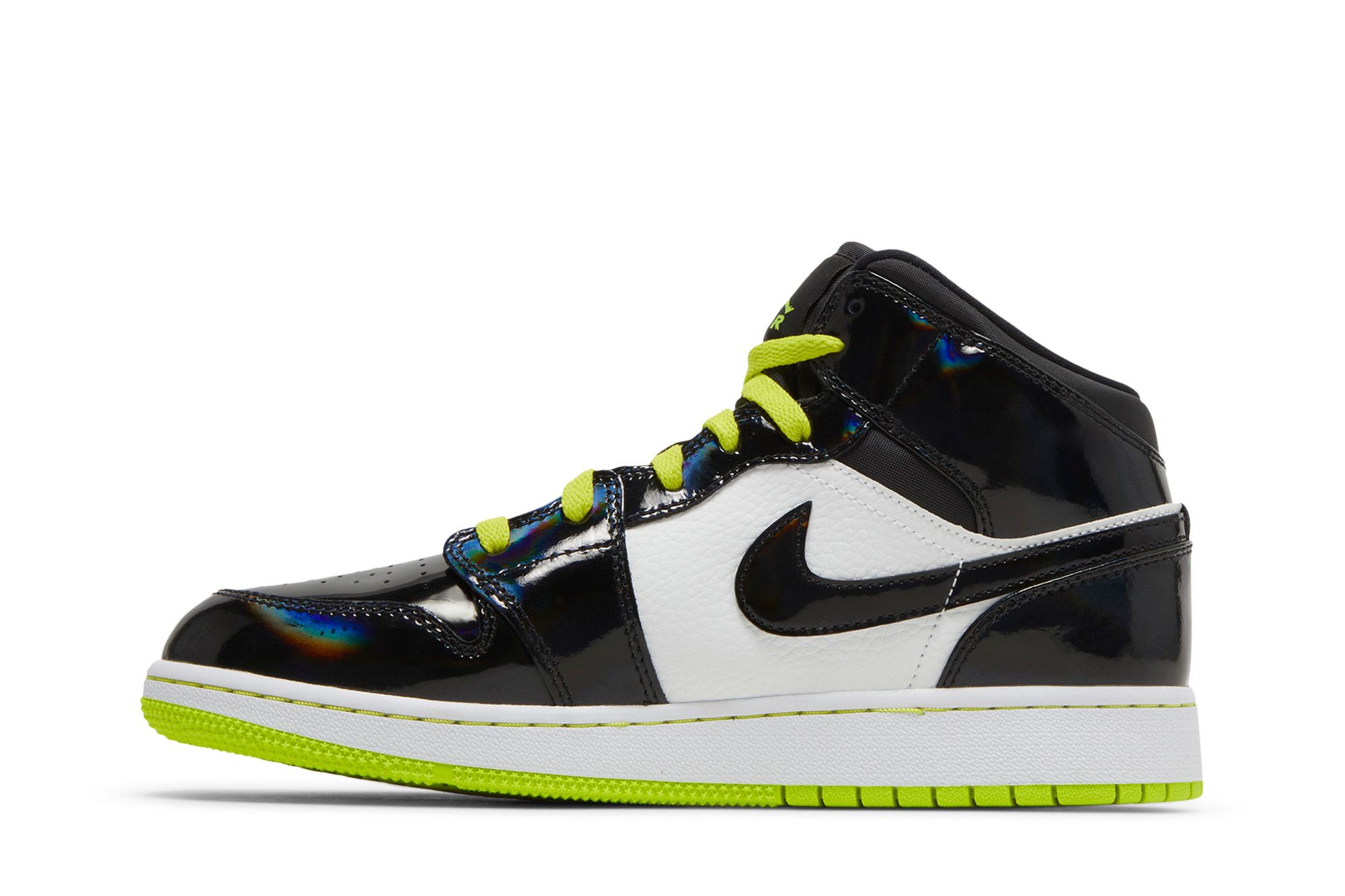 Jordan 1 mid black cyber mystic green shop