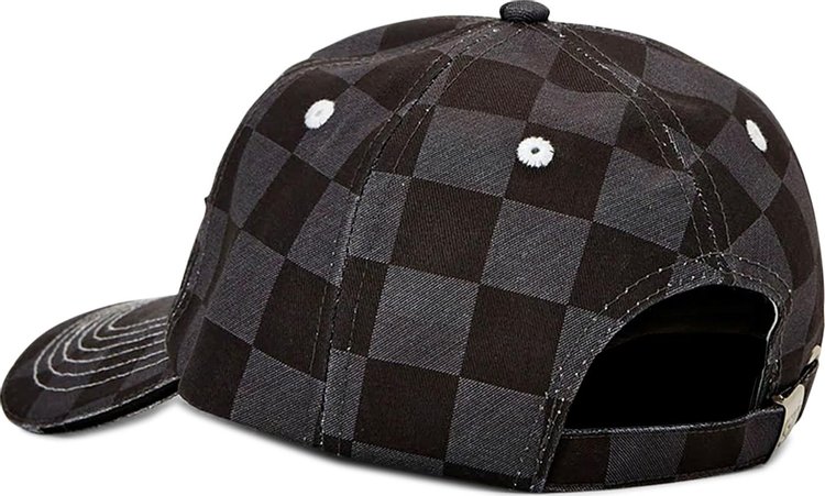 Saintwoods Checkered Distressed Baseball Cap BlackGrey