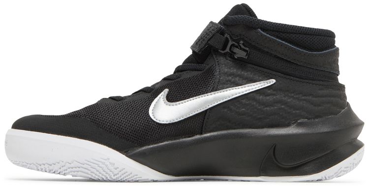 Nike Team Hustle D10 FlyEase GS Black Metallic Silver