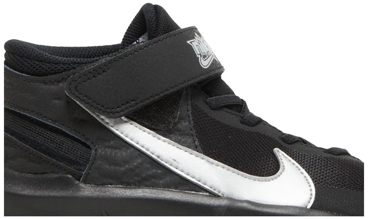 Nike Team Hustle D10 FlyEase GS Black Metallic Silver