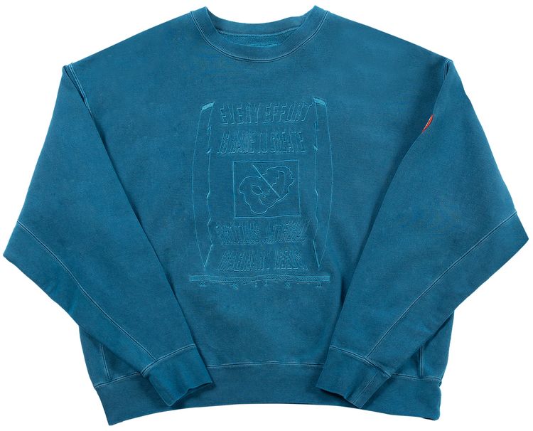 Cav Empt Overdye Imaginary Needs Crewneck Blue