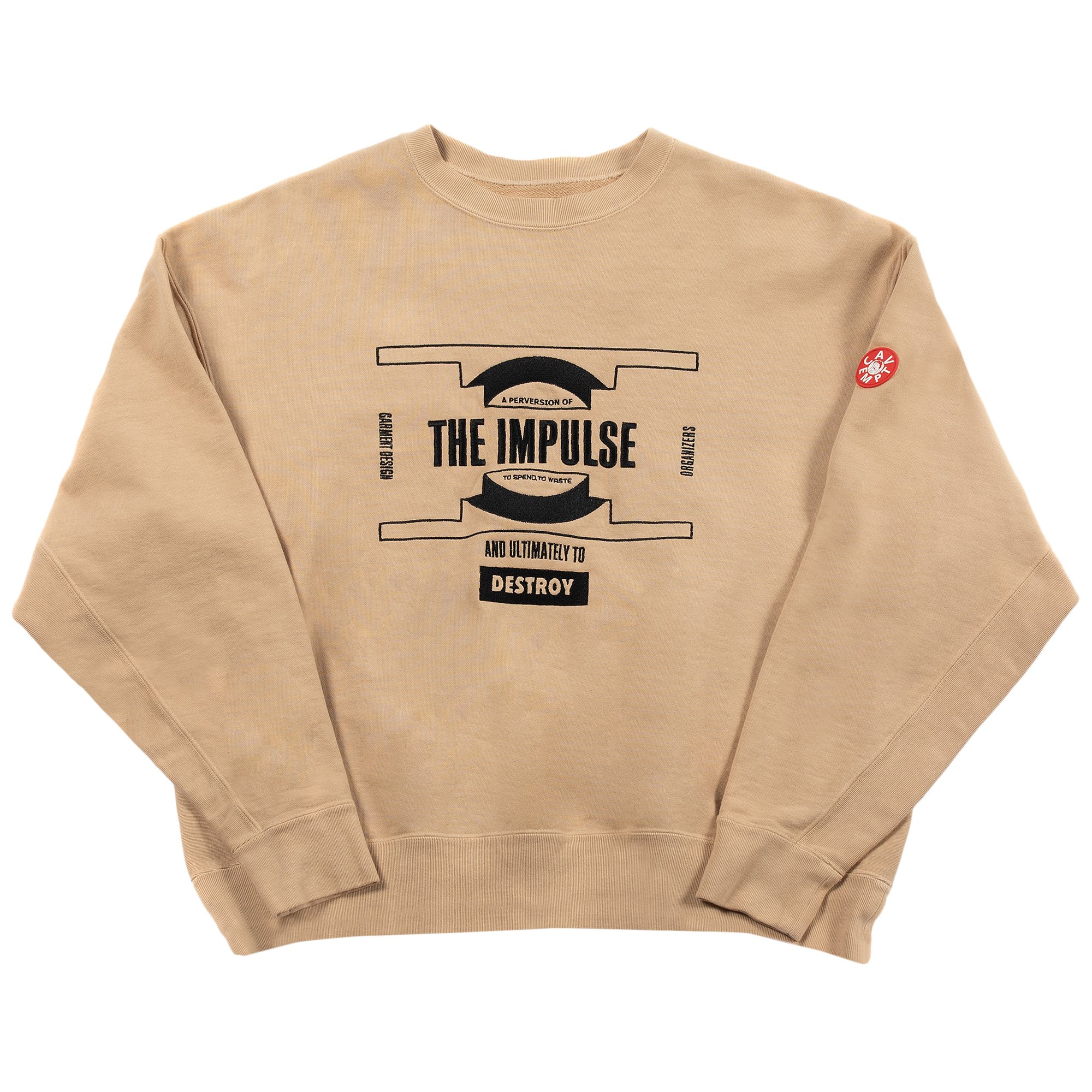 Buy Cav Empt Overdye Impulse Crewneck 'Beige' - CES21CS10 BEIG | GOAT